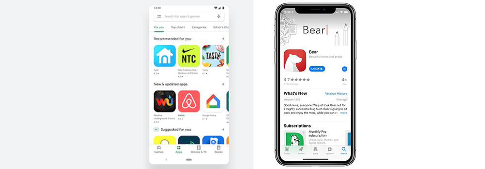 Google and Apple App Store - Apps Store Search - TechAffinity