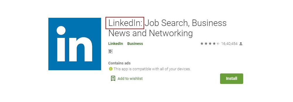 LinkedIn App Name and Subtitle - TechAffinity