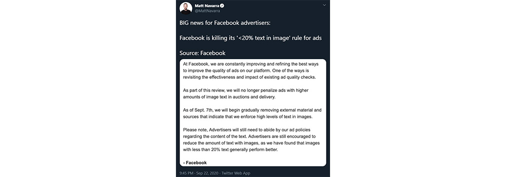 Matt Navarra on Facebook's New Ad Policy - TechAffinity